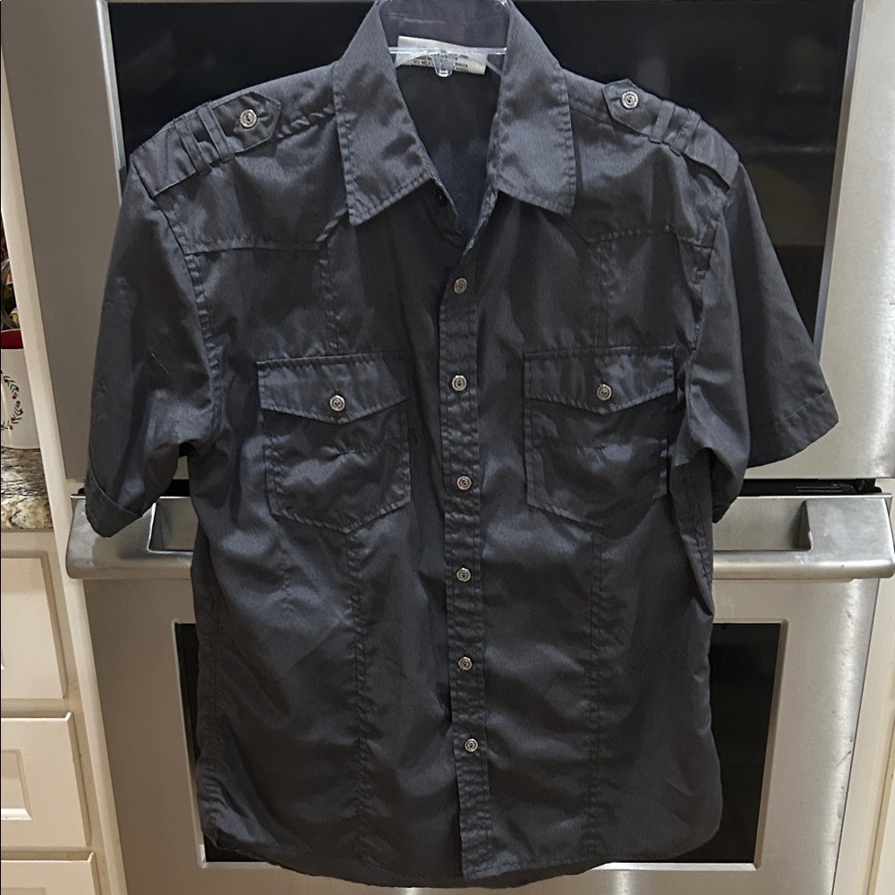 Men's Charcoal Button Down Shirt